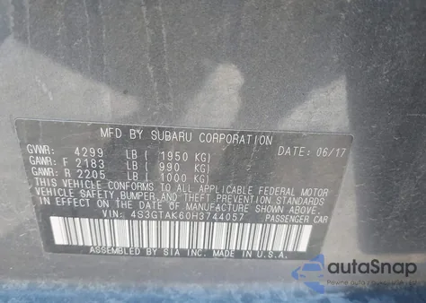 2017 Subaru Impreza 2.0I Sport from USA, damaged, VIN 4S3GTAK60H3744057